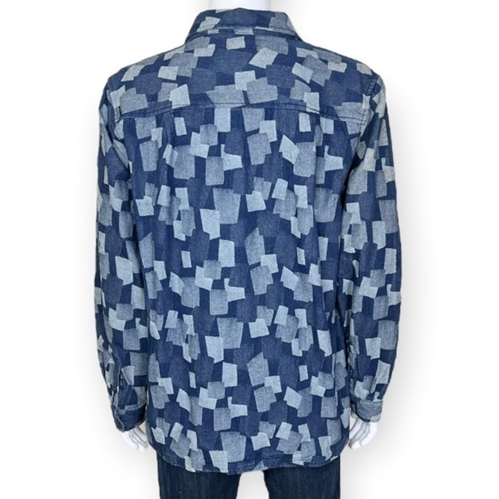 Native Youth Patchwork Button Down Shirt - sz XL - image 7